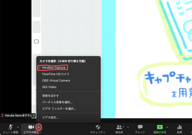Zoom1画面にiPadの画面を表示する方法 に使う機材