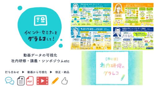 バナー イベント・セミナーをグラレコに！社内研修・講義・シンポジウムなど動画データの可視化