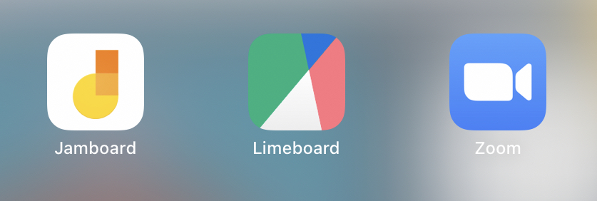 グラレコにおすすめのiPadアプリ Jamboard・Limeboard・Zoomのアイコン