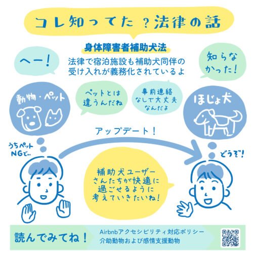 グラフィックレコーディング(グラレコ):able@Tokyo「Service Animals and Travel」補助犬と旅行 身体障害者補助犬法の解説