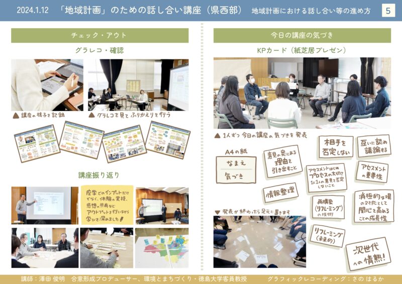 グラレコ:グラフィックレコーディング:徳島県:20240112「地域計画」のための話し合い講座 (県西部)05