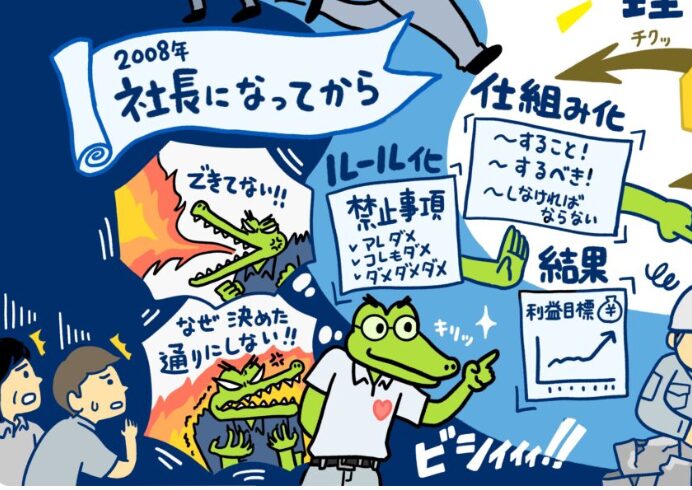 ビジョンイラスト:経営理念:四国生コンクリート工業株式会社 社長のライフストーリーこれまでとこれから